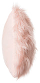 Faux Fur Throw Pillow 18"X18" With Insert, Mongolian Long Hair Pink