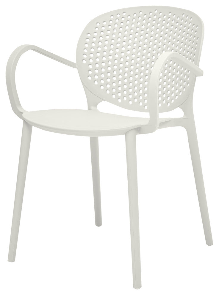 Midcentury Polypropylene Arm Chair, Set of 4, White