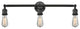 Bare Bulb 3 Light Bath Vanity Light, Matte Black, LED