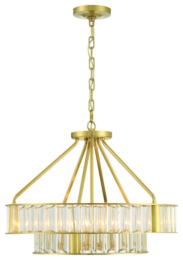 CRYSTORAMA Crystorama Farris 6 Light Aged Brass Chandelier