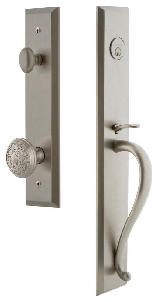 Fifth Avenue 1-Piece Dummy Handleset, S Grip and Windsor Knob, 849673