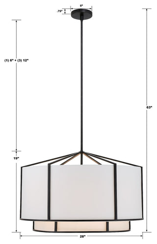 Carlyn 6-Light Black Chandelier