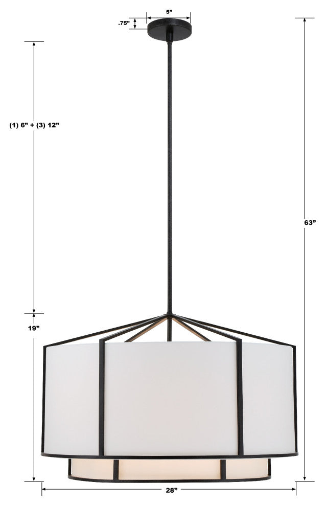 Carlyn 6-Light Black Chandelier