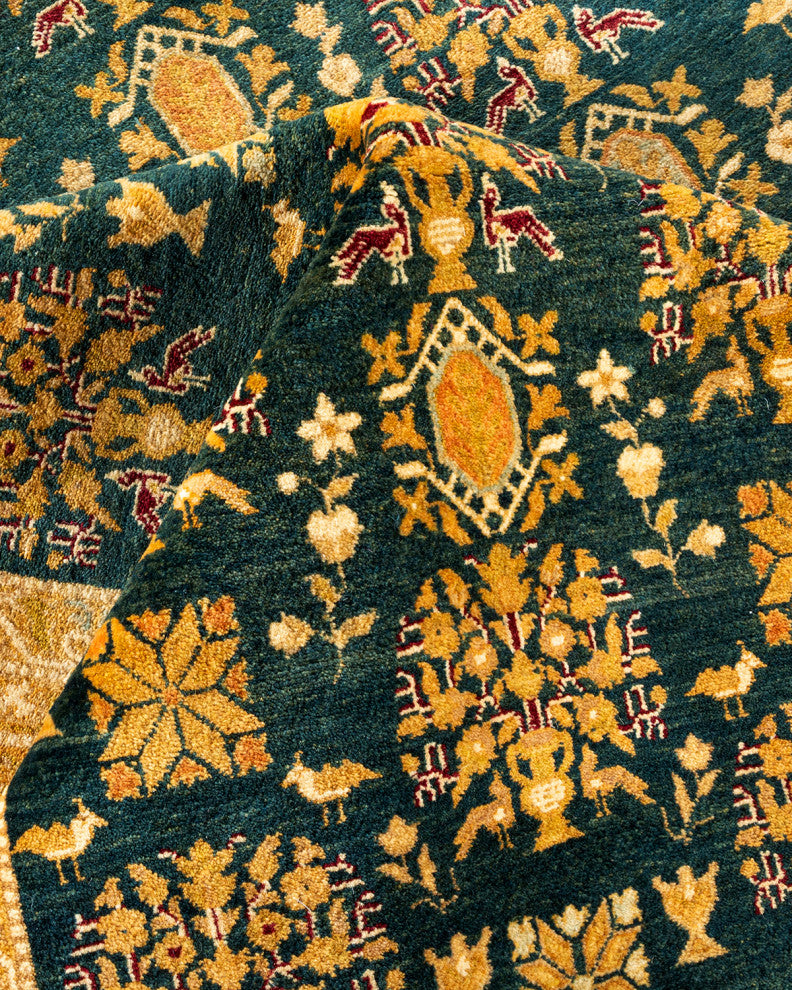 Mogul, One-of-a-Kind Hand-Knotted Area Rug Green, 12' 2" x 15' 2"