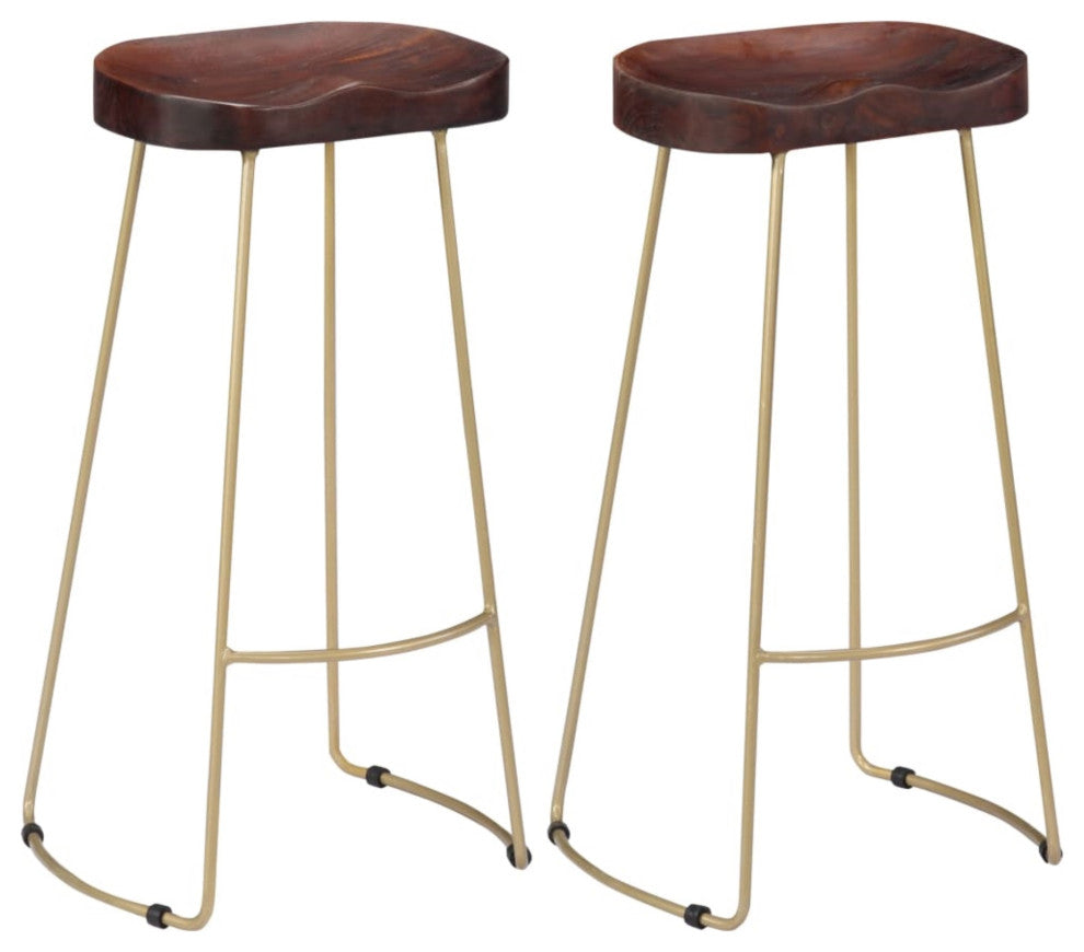 vidaxL Gavin Bar Stools 2-Pieces Solid Mango Wood