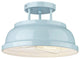 2 Light Modern Semi Flush Mount, Light Blue