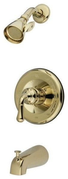 Kingston Brass Single-Handle Tub and Shower Faucet, Polished Brass