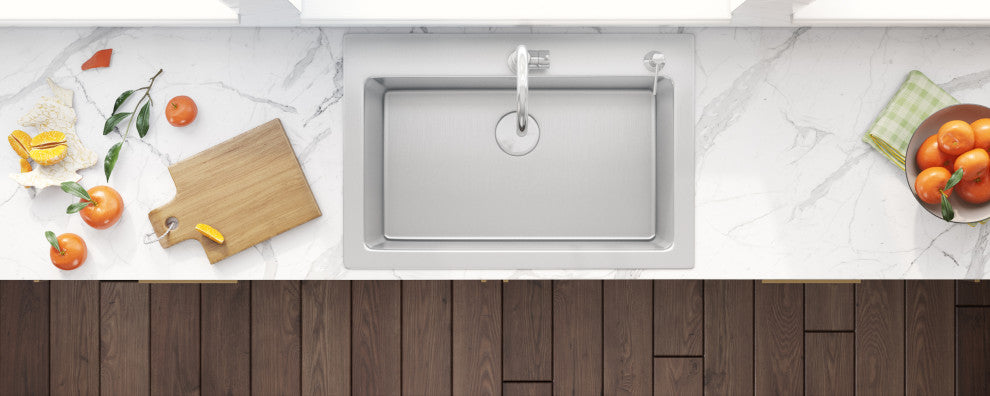 Ruvati 33 x 22 inch Drop-in Topmount Kitchen Sink 16 Gauge Single Bowl - RVM5001