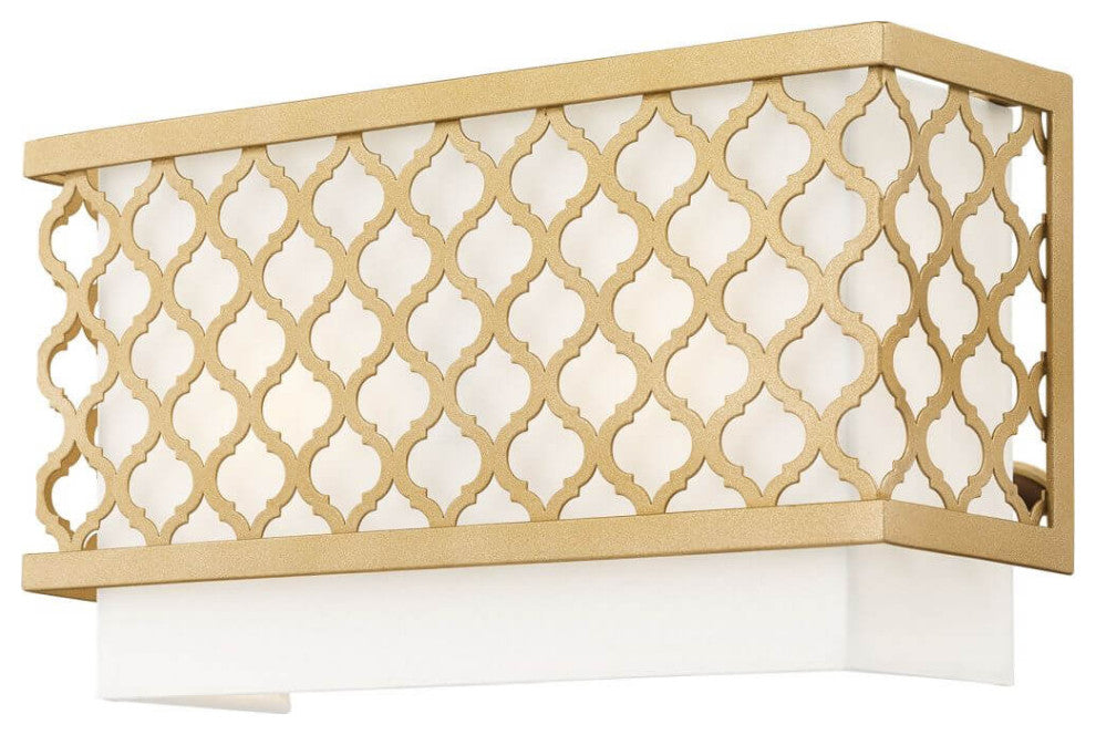 Livex Arabesque 2 Light 7" Tall Wall Sconce, Soft Gold