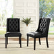 Side Dining Chair, Set of 2, Faux Leather, Black, Modern, Cafe Bistro Restaurant