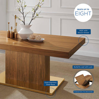 Vector Expandable Dining Table Walnut Gold