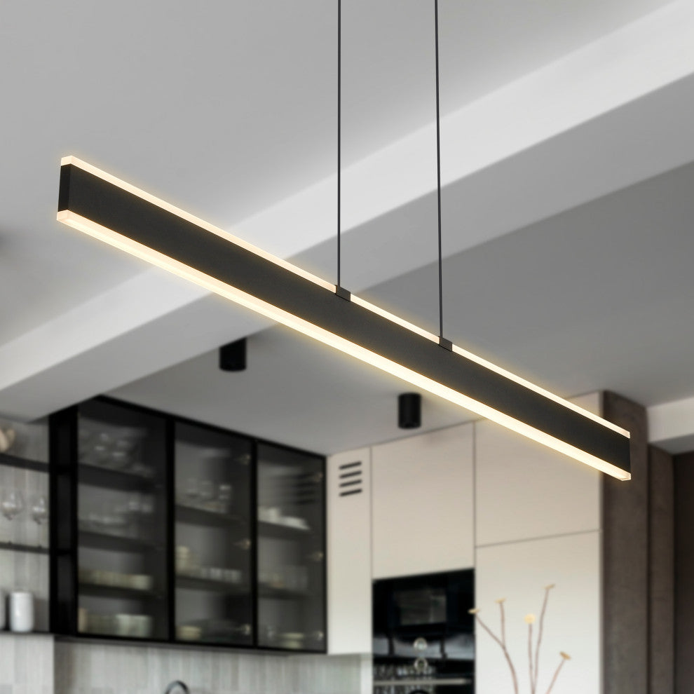 Wezen 48" ETL Certified Integrated LED Height Adjustable Chandelier, Black