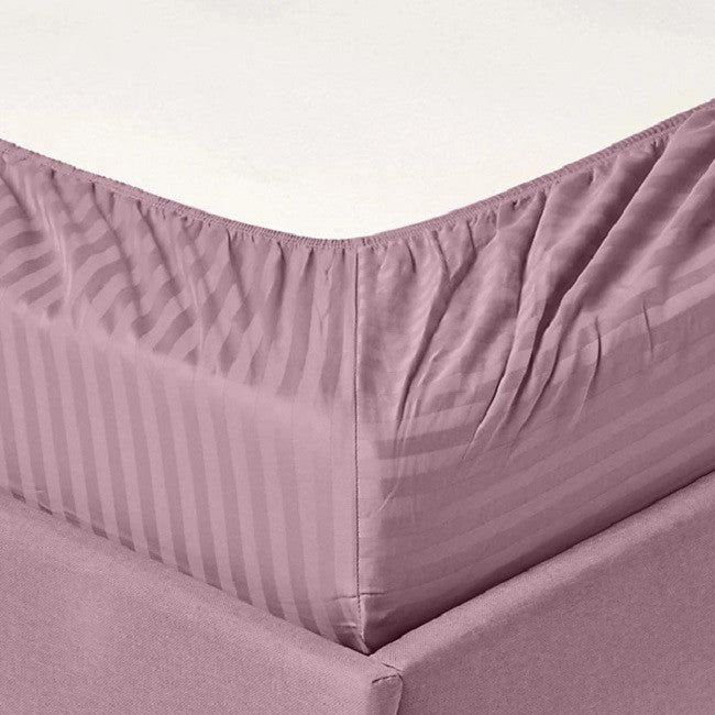 600 Thread Count 100% Cotton Stripe Sheet Set, Purple, Queen