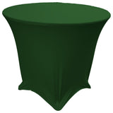 LA Linen Round Spandex Tablecloth, 30" Round 30" High, Emerald Green