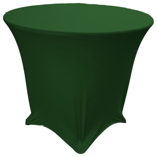 LA Linen Round Spandex Tablecloth, 30" Round 30" High, Emerald Green