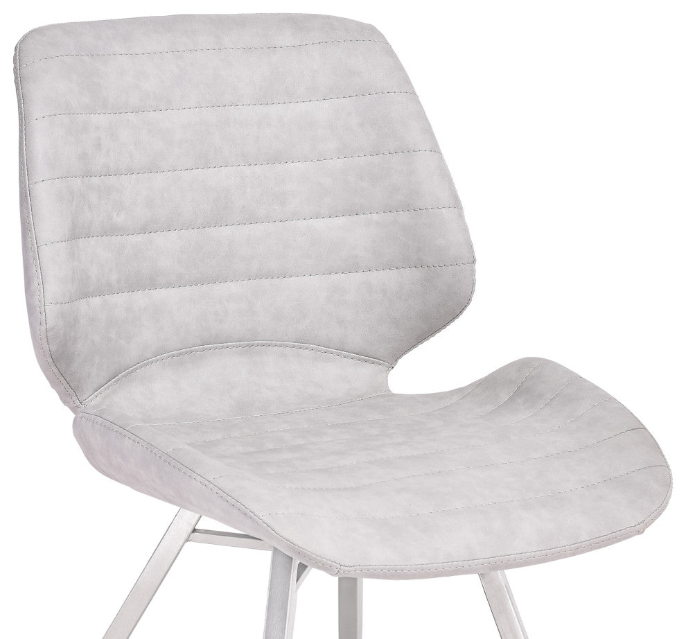 Valor Contemporary Dining Chair In Vintage Gray Faux Leather, Set of 2