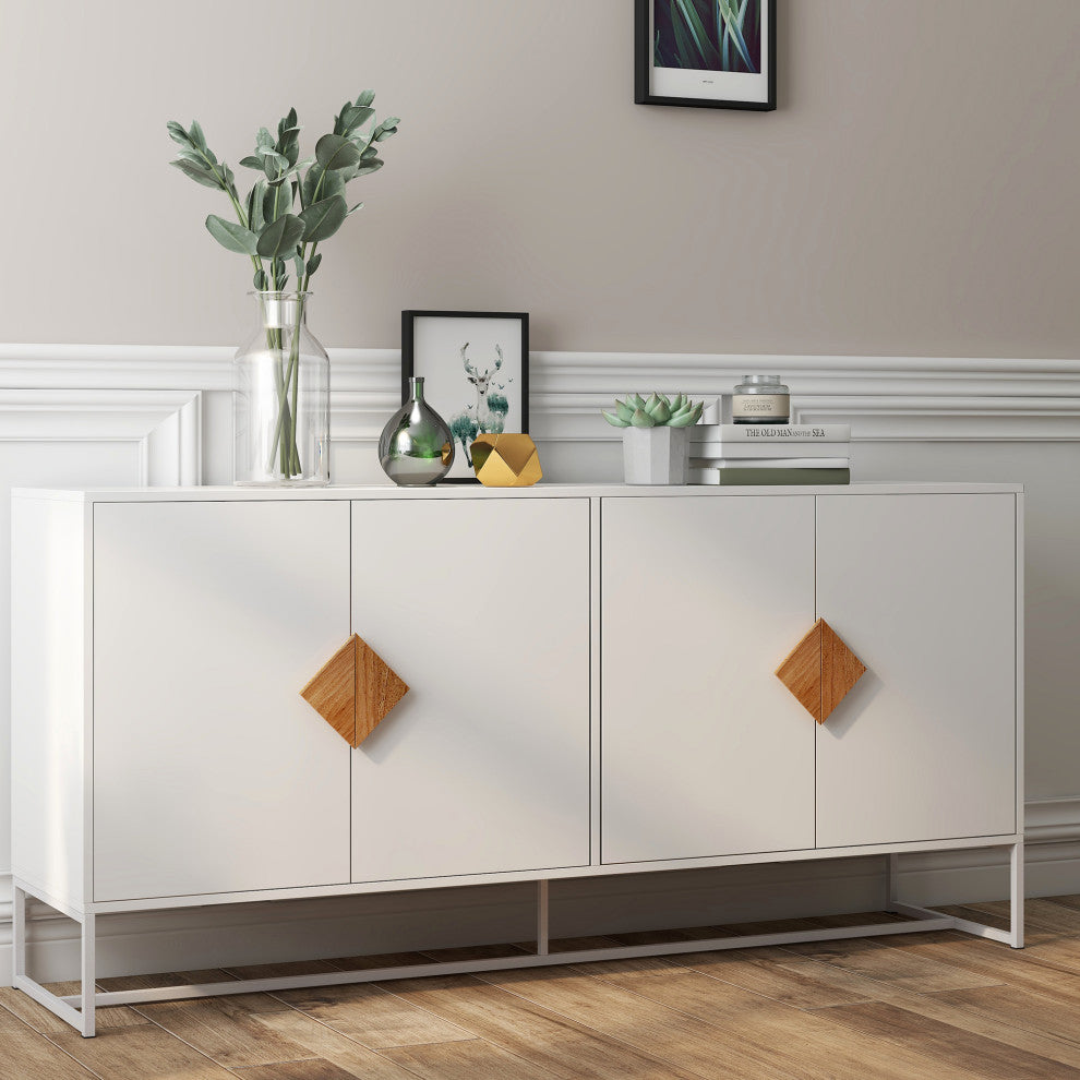 TATEUS Solid wood Sideboard, White