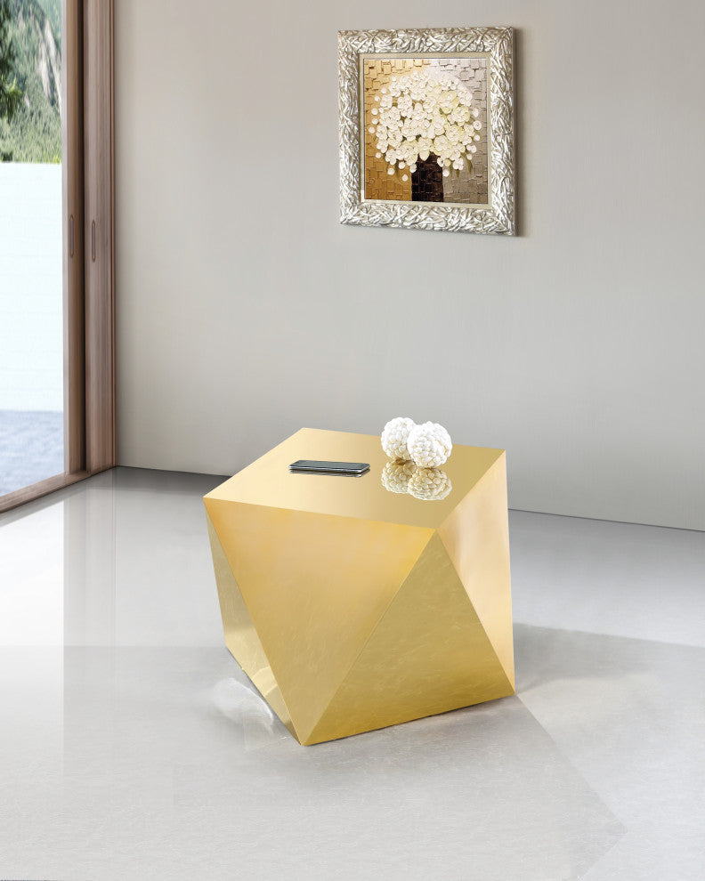 Gemma End Table, Gold