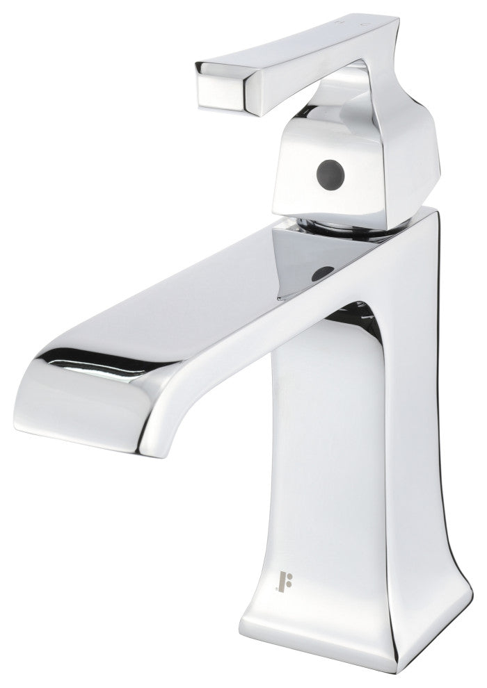 Fine Fixtures Arched Square Single Hole Bathroom Faucet, Polished Chrome