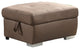 Upholstered Ottman With Storage, Brown Finish