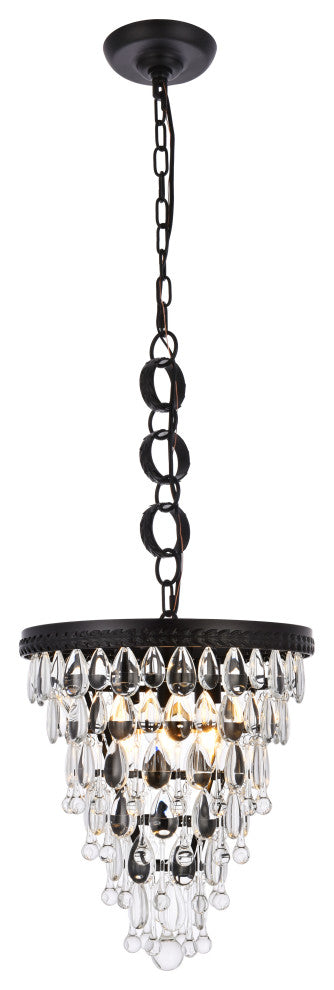 Elegant Lighting Nordic 3-Light Pendant Black