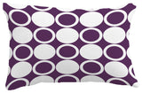 Small Modcircles Geometric Print Pillow With Linen Texture, Purple, 14"x20"