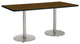 KFI Mode 42" x 72" Conference Table Walnut Round Silver Base Standard Height