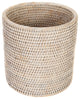 Artifacts Rattan™ Petit Round Waste Basket, White Wash