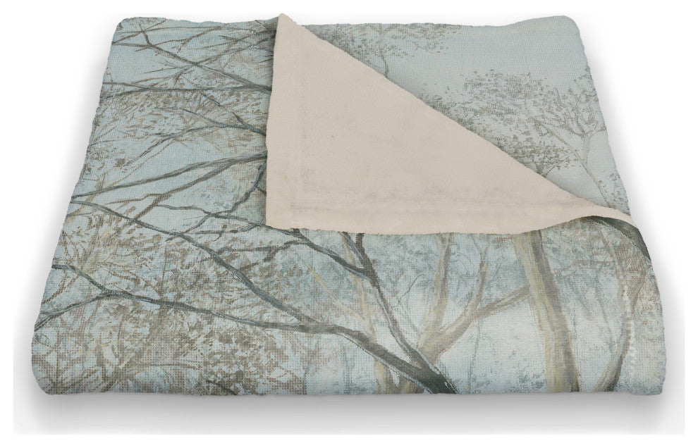 Doe Walking In The Snow 50x60 Coral Fleece Blanket