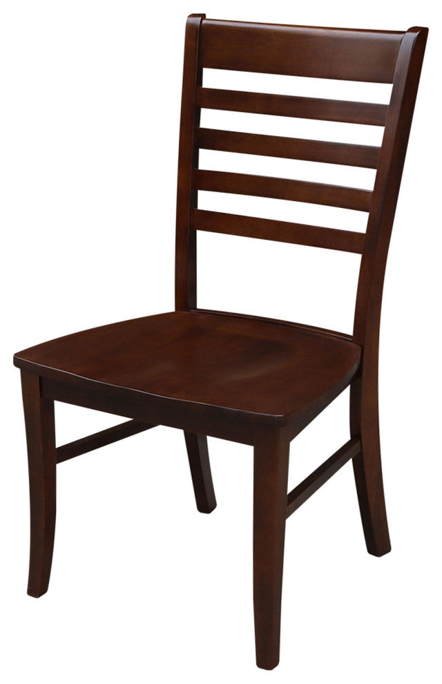 Set of Two Roma Ladderback Chairs, Espresso