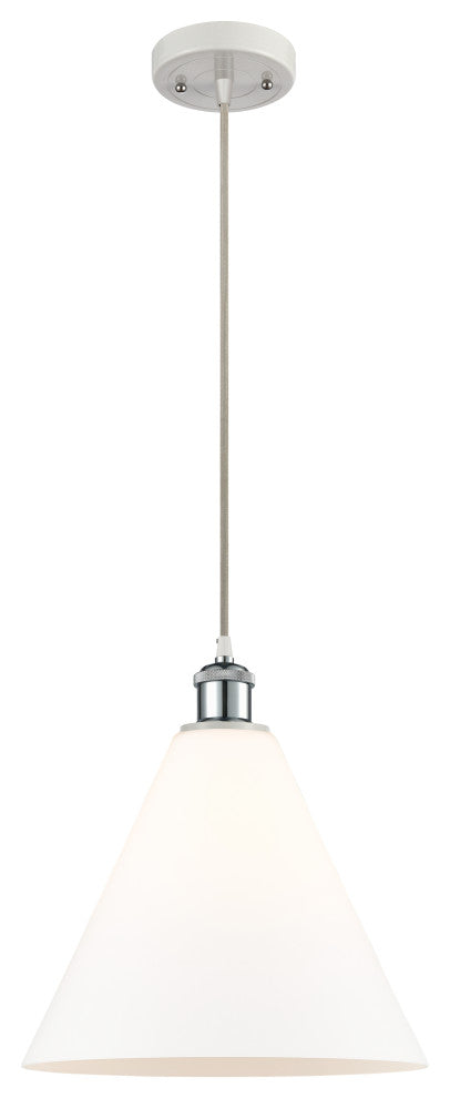 Innovations 516-1P-WPC-GBC-121 1-Light Mini Pendant, White, Polished Chrome