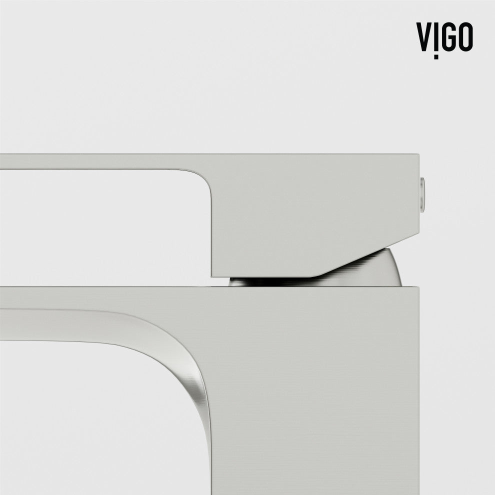 VIGO Dunn 6" H Single Handle Single Hole Bathroom Faucet, Brushed Nickel, Without Extras