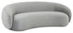Kendall Velvet Sofa, Modern Glam Curved Sofa, Cute Chic Lux Couch 89.7", Grey