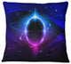 Fractal Black Star Contemporary Throw Pillow, 18"x18"