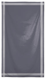 Striped Border Linen Dark Gray 58x102 Tablecloth