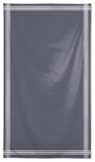 Striped Border Linen Dark Gray 58x102 Tablecloth