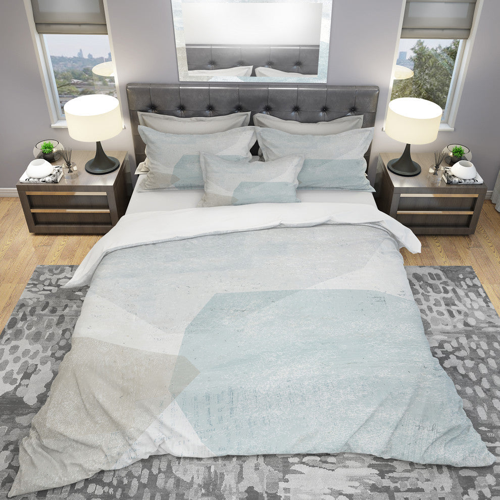 Gray and White Collage Ii Duvet Cover Set, Full/Queen