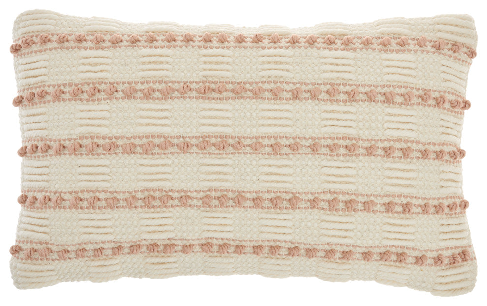 Mina Victory GC384 Throw Pillow, Blush, 12"X20"