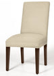 Preston Parsons Dining Chair With Brown Cherry Tapered Legs, Cream