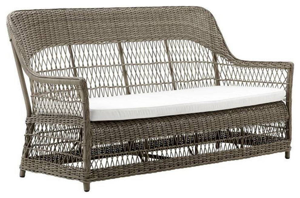 Dawn Outdoor 3-Seater Sofa, Antique, Polyester Snow White Cushion