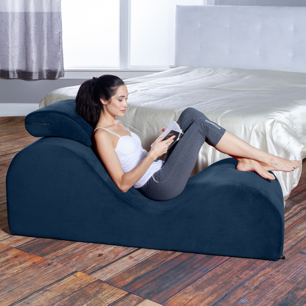 Avana Luvu Lounger-Chaise Lounge for Yoga, Exercise & More - Ink Blue