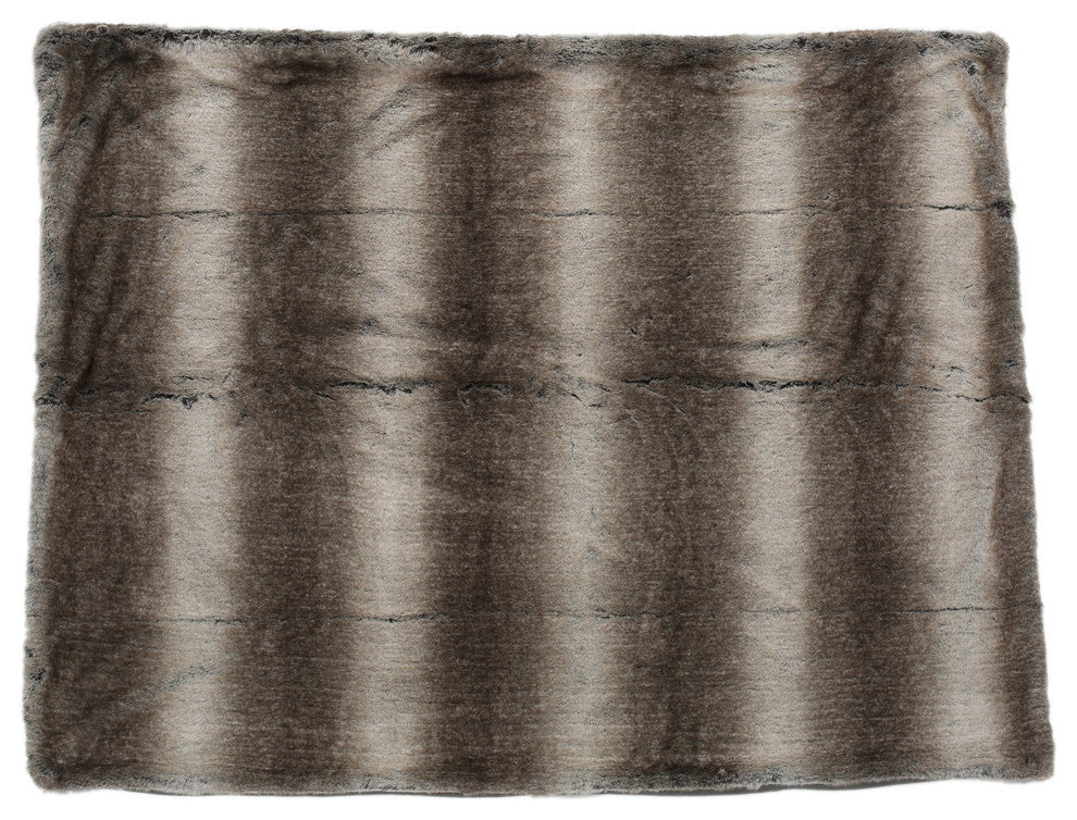 GDF Studio Tuscan Fur Fabric Throw Blanket, Ash White