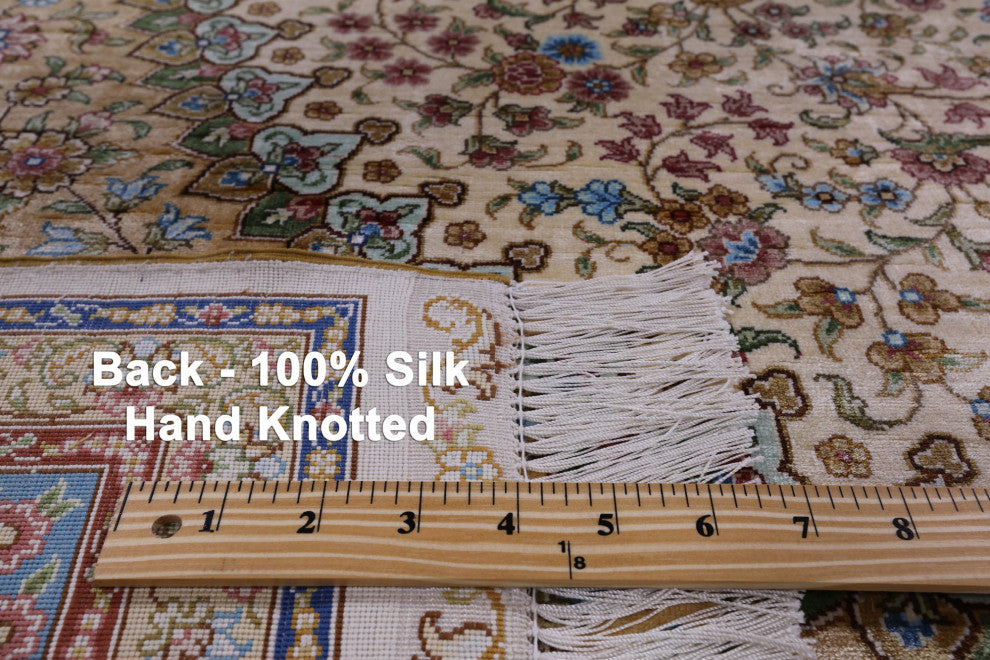 High End Persian 100% Silk Hand Knotted Rug 6' 0" X 9' 0'' Q4817