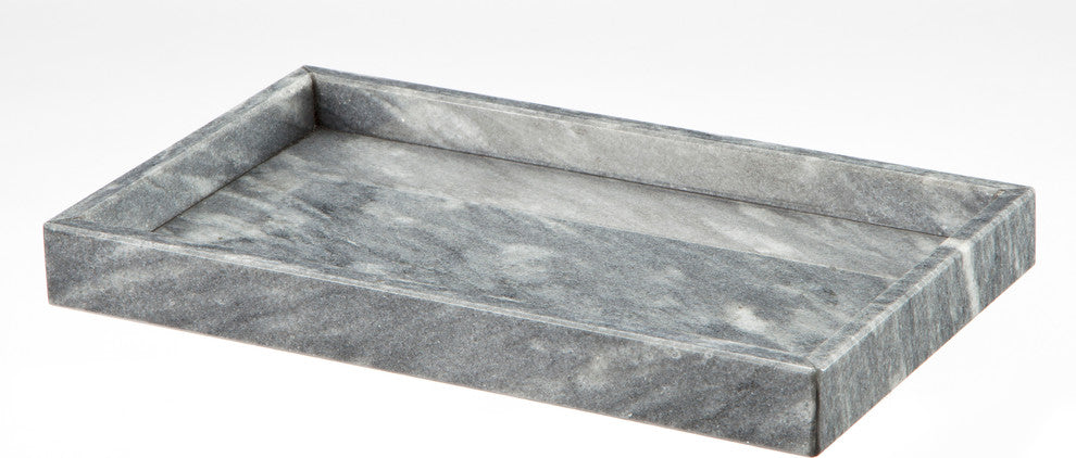 Myrtus Collection Black and Gold Marble Small Amenity Tray, Gray
