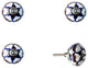 Knob-It Vintage Handpainted Ceramic Knobs, Set of 12, Cream/Brown/Blue