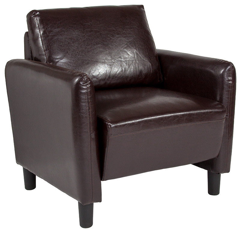 Candler Park Upholstered Chair in Brown Leather