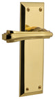New York Plate With Fleur Lever, Unlacquered Brass, Privacy, Non-Handed