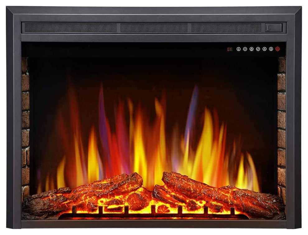 36" Electric Fireplace Insert, Freestanding and Recessed Electric Stove Heater