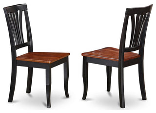 Avon5-Blk-W, 5-Piece Dining Room Set, Oval Table With Leaf and 4 Dining Chairs