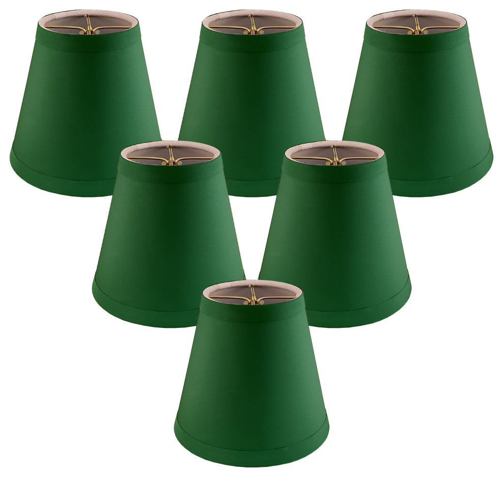 Royal Designs Empire Flame Clip On Chandelier Lamp Shade, Green, Set of 6